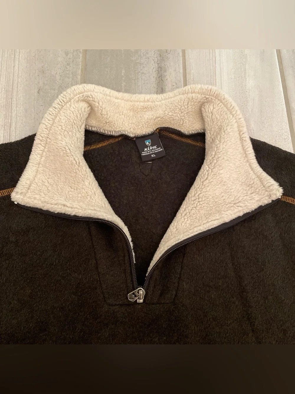 KUHL Europa Alfpaca Fleece Sherpa Sweater Men’s XL Quarter 1/4 Zip Pullover